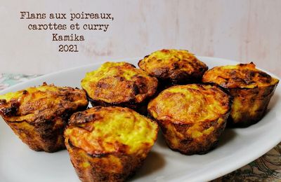 FLANS AUX POIREAUX, CAROTTES ET CURRY / Plat du jour