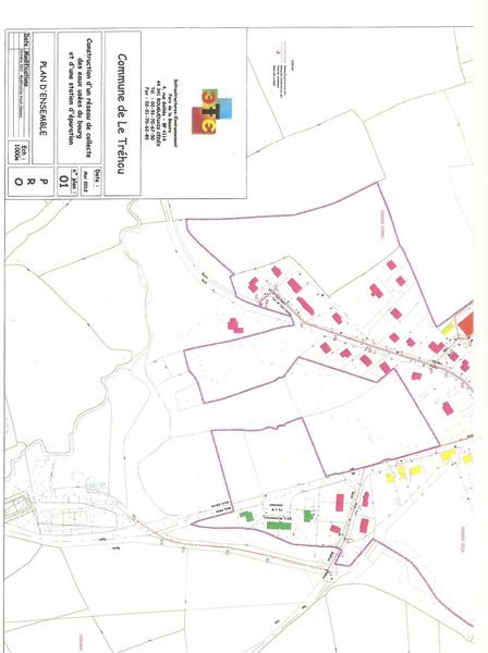 Tracé du réseau assainissement Le Tréhou -2ème partie