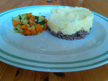 Parmentier facile et petits légumes 