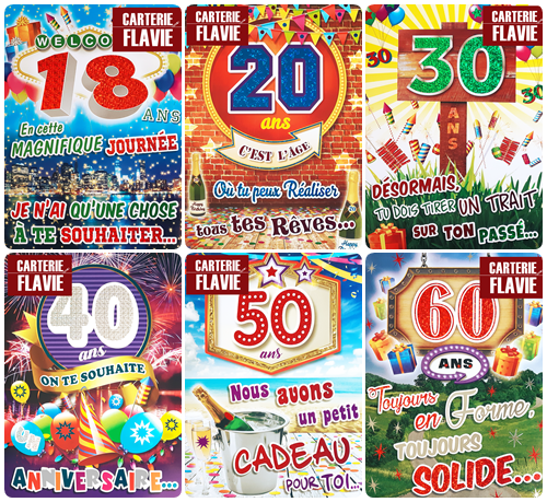 Nouvelles Grandes Cartes Pour Son Anniversaire 18 Ans Ans 30 Ans 40 Ans 50 Ans 60 Ans Le Blog De Flavie