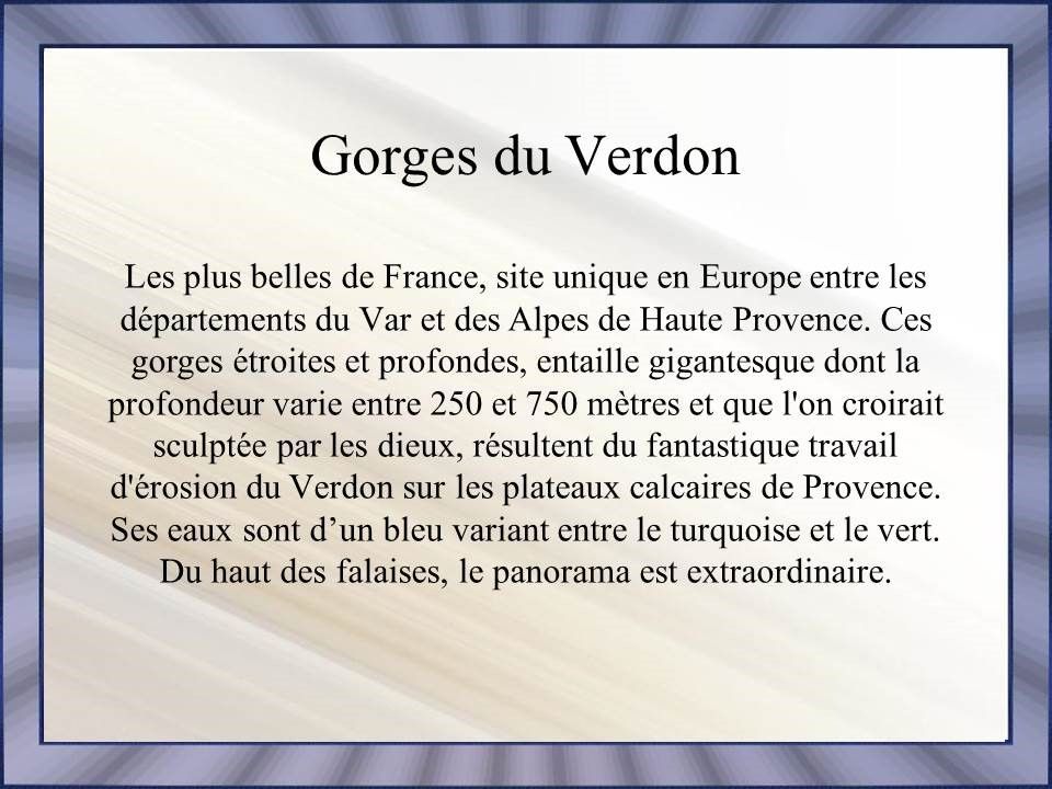 La France - Et ses plus belles gorges - 1