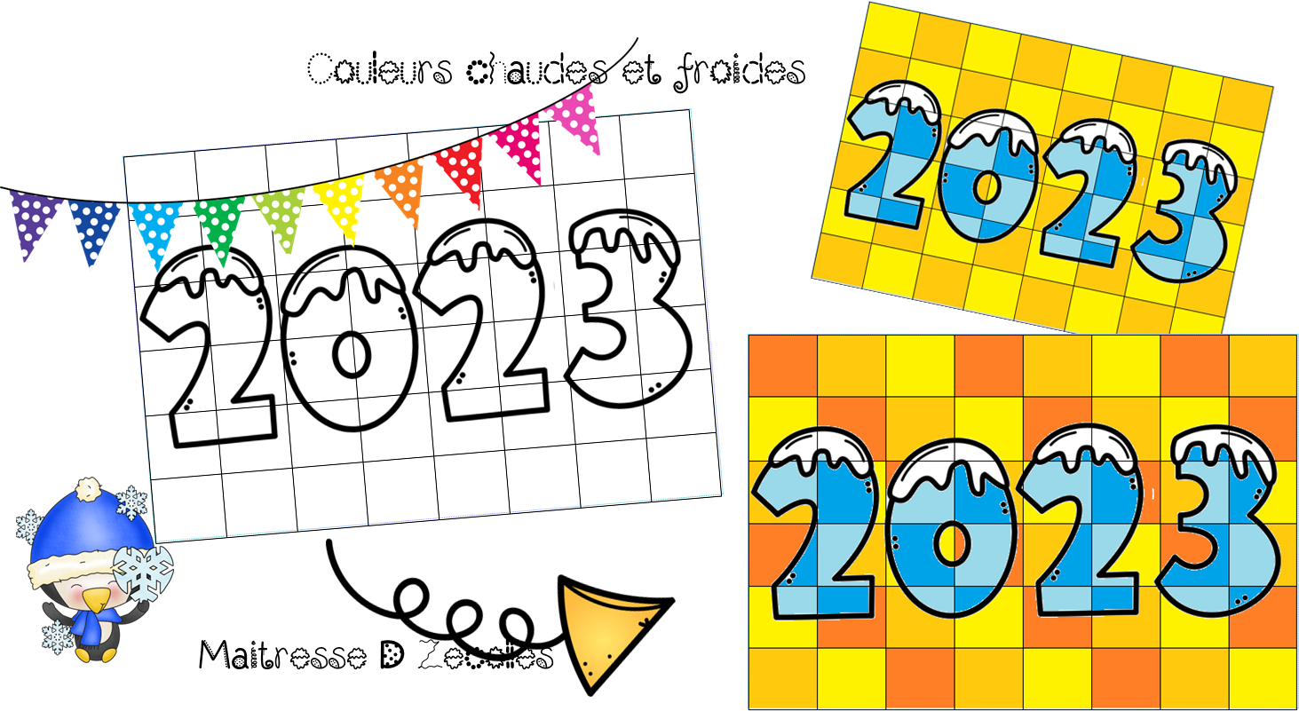 Coloriage Bonne Année 2023 Maternelle Arts Visuels : Bonne année 2023! - Mes tresses D Zécolles