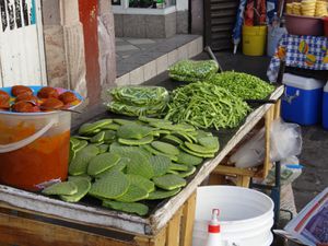 On retrouve souvent dans la cuisine mexicaine le Nopal (un cactus) sous plusieurs formes : un délice ! 