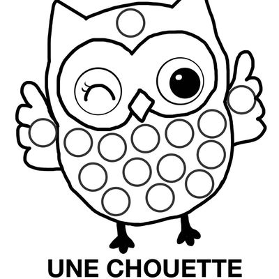 Coller des gommettes sur la chouette ! (À Imprimer, petite section de maternelle)