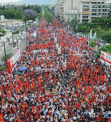 Mobilisation populaire en Grèce avec les communistes