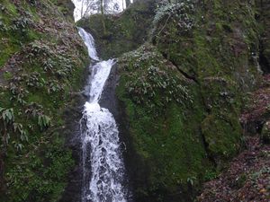 La cascade du Soultzbach, une double chute de 8 mètres de haut, ce ruisseau rejoint à Urmatt le : Muhlbach, puis la Bruche 