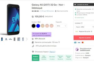 Bon plan mobile : Galaxy A5 (2017) 32 Go à 105 euros ... A ne pas louper !