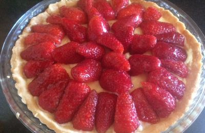 Tarte aux fraises et sa crème patissiere vanille