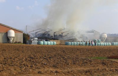 Incendie d'un hangar agricole