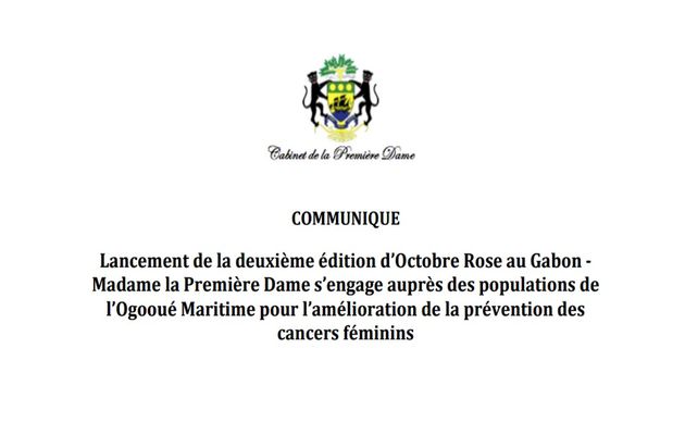 Cabinet de la Première Dame : Communiqué de Presse