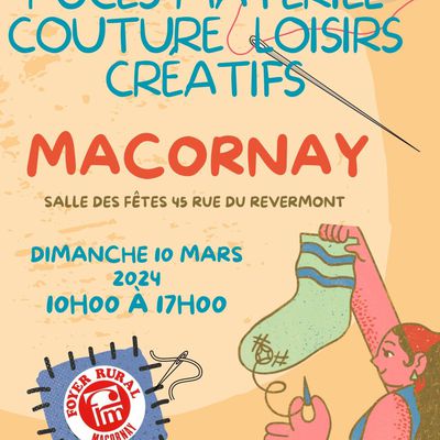 Puces matériel de couture et loisirs créatifs à Macornay (Jura)