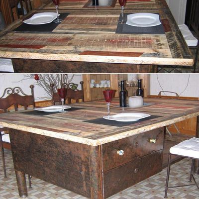 La table de salle à manger en bois recyclé de Caroline