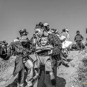 FRONTIERE US/MEXIQUE: MIGRANTS ET REFUGIES POLITIQUES BLOQUES A TIJUANA, GAZES PAR LES FLICS US