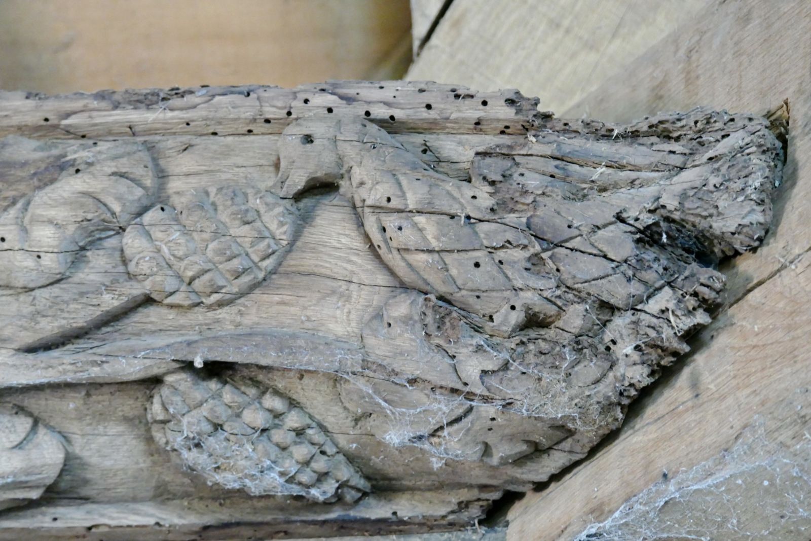 La charpente de la chapelle Saint-Jean à Saint-Nic. Photographie lavieb-aile 25 mai 2023.