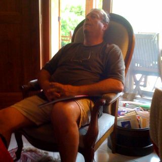 Papé se prépare pour la prochaine rando...