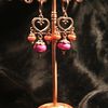 Et voilà :-) Boucles d'oreilles baroques cuivrées orange et fuschia