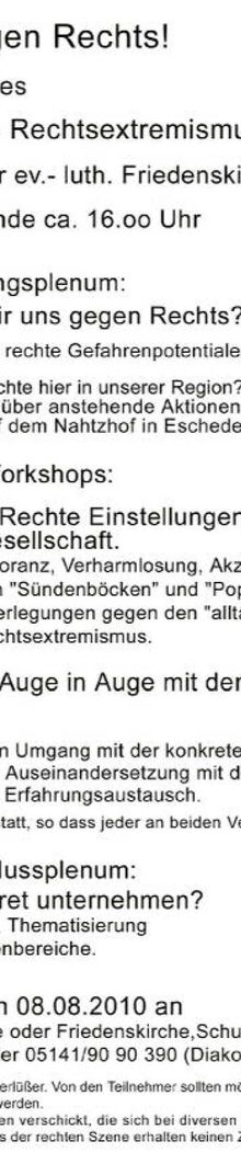 Veranstaltung "Gemeinsam gegen Rechts!" des Netzwerkes gegen Rechtsextremismus