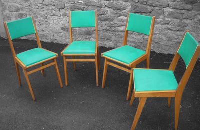 Chaises scandinaves turquoise