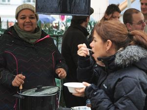 il y avait foule devant notre soupe!!!