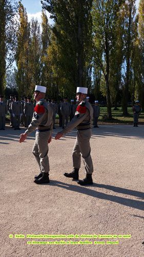 Cérémonie d’inauguration de la stèle du château de Lascours (30) le 29 10 2016 en hommage aux harkis et leurs familles. 