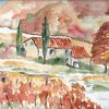 paysage d'automne en aquarelle!