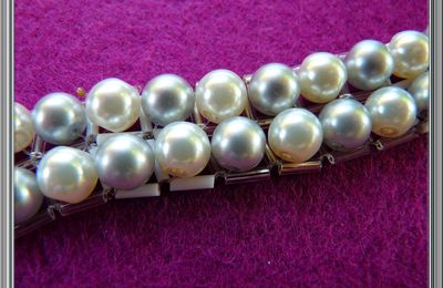 Bracelet en perles couleur argent