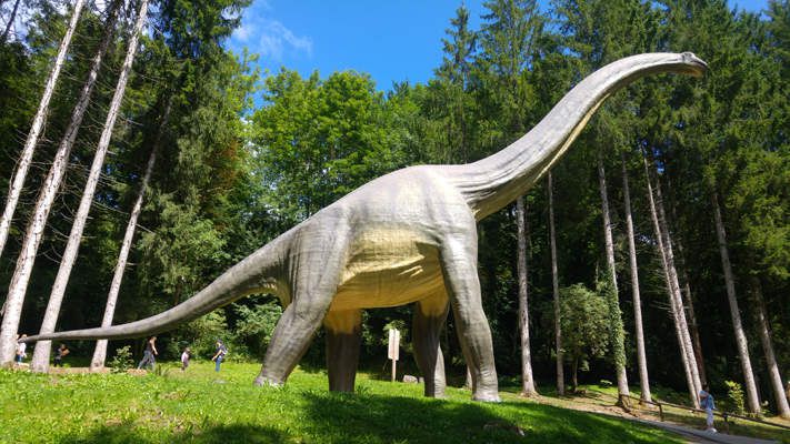 La visite du parc se fait en remontant les âges du Paléozoïque jusqu'à notre ère le "Quarternaire". Je trouve dommage que la résine des dinosaures soit un peu trop visible mais cela n'a pas dérangé ma famille. (Perdrais-je mon âme de Peter Pan)