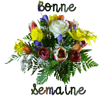 Bonne semaine - Bouquet - Fleurs - Gif scintillant - Gratuit