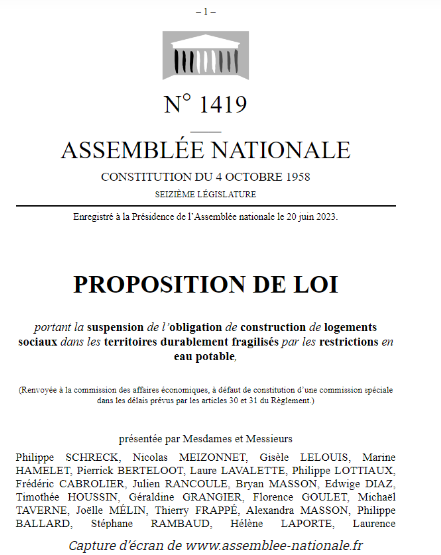 Suspendre la construction de logements sociaux face à la sécheresse : le RN, une farce sociale