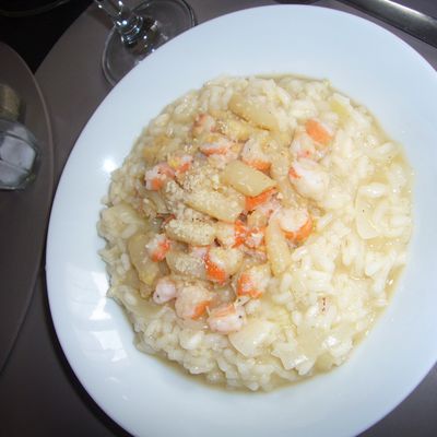 Risotto aux crevettes et aux asperges