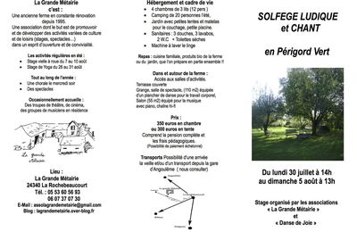 Les stages d'été à la grande métairie