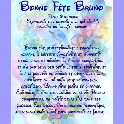 Carte Bonne Fête Bruno - 6 octobre