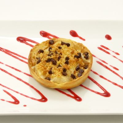 TARTELETTE POIRE CHOCOLAT, CRUMBLE DE SABLE AMANDES