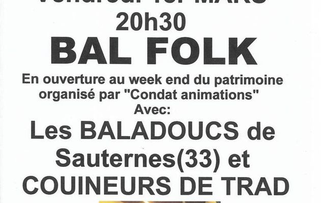 16 mars bal trad à Saint Front de Pradoux avec Anem Trio