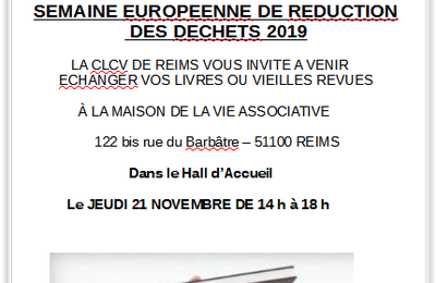 SERD 2019 : Venez échanger vos livres avec la CLCV de la Marne