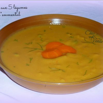 Soupe aux 5  légumes et à l'emmental 