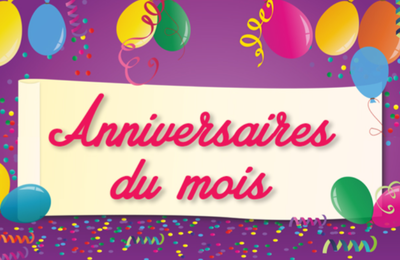 Anniversaire pour le mois de décembre 2023