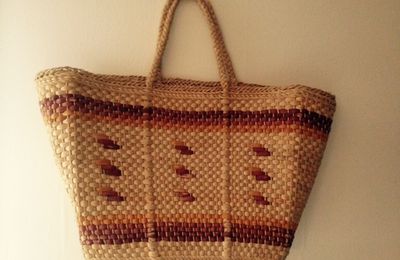 Sac cabas vintage en rotin 