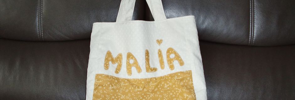 Sac "Jaune flower" pour fille personnalisé cousu main