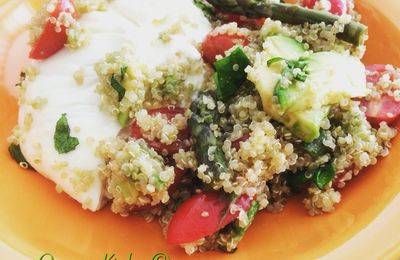 quinoa con avocado asparagi datterini e burrata di Andria 