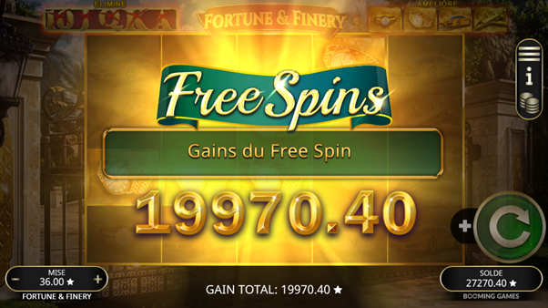 machine à sous en ligne Fortune & Finery : gros gains au cours des Free Spins