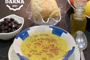 بيصارة الجلبانة   bissara ou purée de pois cassés