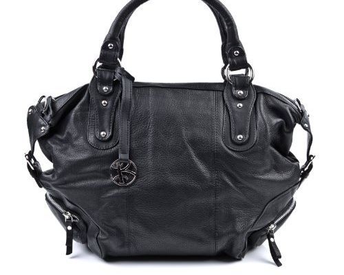 51240 BACCINI sac à main MICA besace en cuir tote bag femme noir 50 x 37 x 22 cm