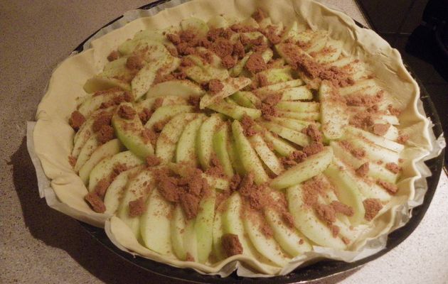 tarte aux pommes et speculoos