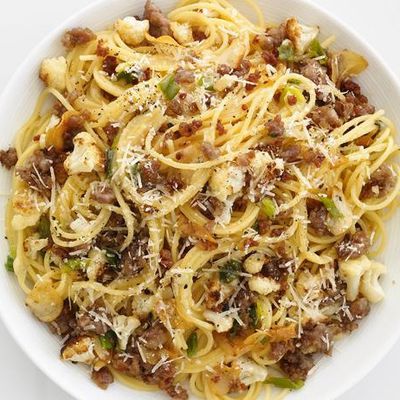 Sausage-Cauliflower Spaghetti