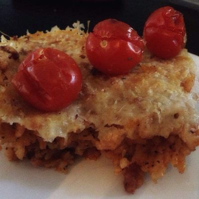 Risotto au bacon gratiné 