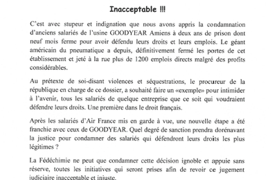 Goodyear : non aux condamnations des militants!