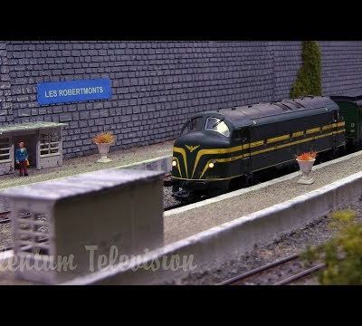 Le réseau «Les Robertmonts - Rue des Thermes» de Pascal Hubert pendant l'exposition «Modelspoor 2018» à Louvain, Belgique