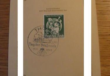 Historische Postkarten: Sonder-Postkarte Tag der Briefmarke +12. Januar 1941 + Sondermarke Postillion + Sonderstempel