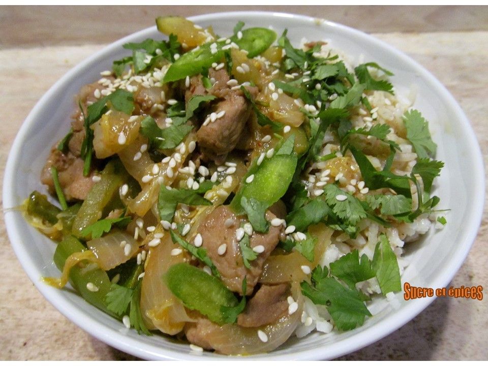 Porc sauté aux légumes à la thaïlandaise